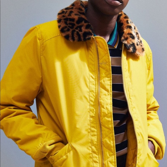 Alpha Industries Other - Men's Yellow Bomber Jacket (with faux fur)
